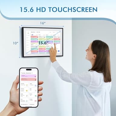 Calendar Digital 15.6 Inch Electronic Calendar&Chore Chart, 1920 * 1080P IPS Touchscreen Wall Smart Weekly and Monthly Planner For family Black Gift for mother mom women - Image 6