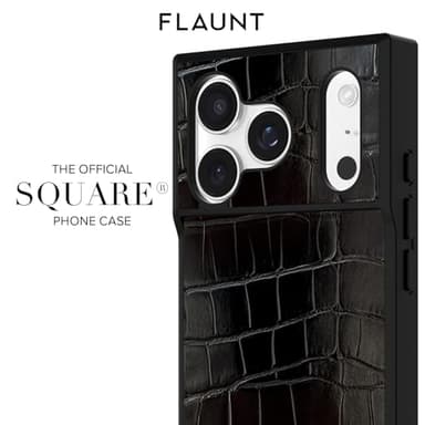 Flaunt Official Square Protective Case - Compatible with iPhone 17 Pro Max - Compatible with MagSafe & Wireless Charging - Drop-Tested & Shockproof - (Black Crocodile) - Image 8