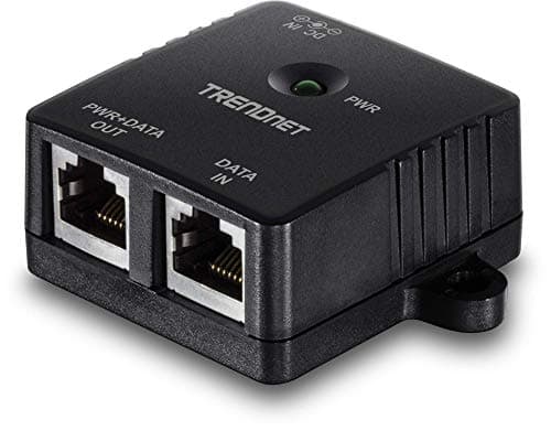 TRENDnet Gigabit Power Over Ethernet Injector, Full Duplex Gigabit Speeds, 1 x Gigabit Ethernet Port, 1 x PoE Gigabit Ethernet Port, Network Devices Up to 100M (328 ft), 15.4W, Black, TPE-113GI - Image 1