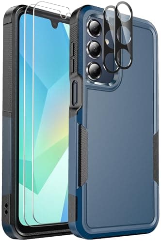 Ezanmull for Samsung Galaxy A16 5G Phone Case, [Military Grade Drop Protection] [Glass Screen Protector + Camera Lens Protector] Non-Slip Shockproof Case for Samsung Galaxy A16 5G (Blue) - Image 1