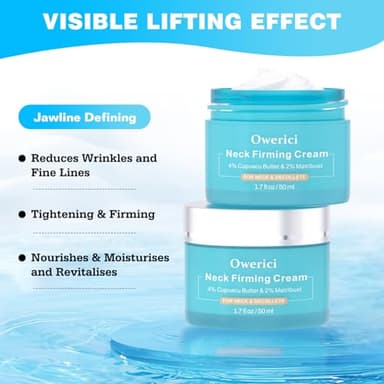 Owerici Neck Firming Cream, Tighten and Lift Neck Cream Tightening Lifting Sagging Skin, Tighten & Lift Neck Cream for Wrinkles Sagging Skin for an Even Skin Tone and Neck Lift - Image 3