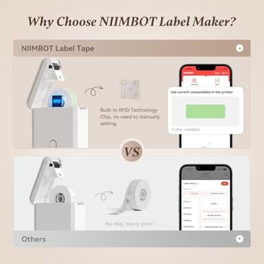 NIIMBOT D110 Label Maker Machine with Label, Small Label Printer Bluetooth Connection Multiple Templates Available for Phone Easy to Use for Office Home Organization Rechargeable White - Image 5
