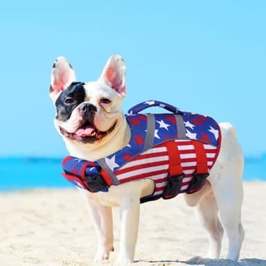 Kuoser Dog Life Jacket with Reflective Stripes, Adjustable High Visibility Dog Life Vest for Swimming Boating - Image 6