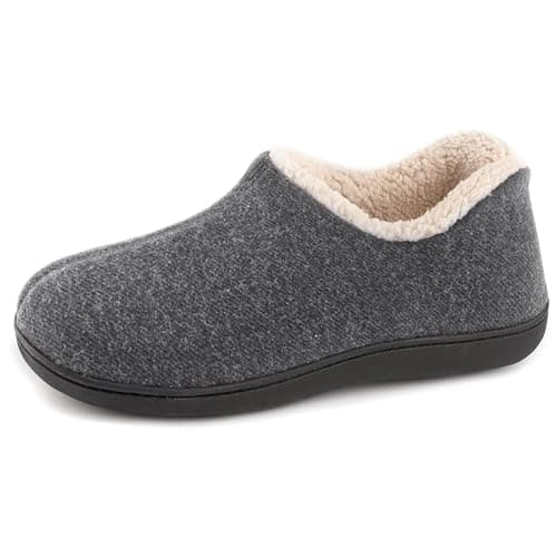ULTRAIDEAS Women's Indoor Loafer House Slippers with Memory Foam, Ladies Warm Closed Back House Shoes with Non-Slip Outdoor Rubber Sole（Grey，size 9） - Image 1
