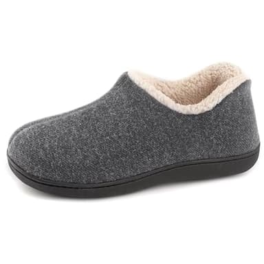 ULTRAIDEAS Women's Indoor Loafer House Slippers with Memory Foam, Ladies Warm Closed Back House Shoes with Non-Slip Outdoor Rubber Sole（Grey，size 9） - Image 1