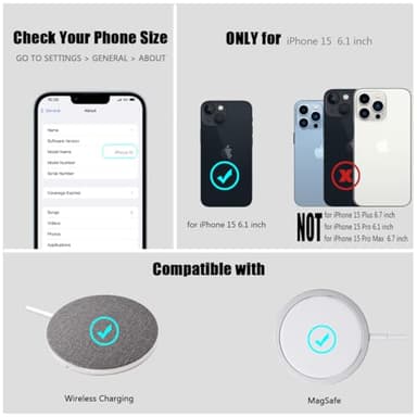 Nvollnoe for iPhone 15 Case Compatible with MagSafe,Military Grade Shockproof Heavy Duty Protective Adjustable Kickstand Matte Semi Clear Phone Case for iPhone 15(Blue) - Image 7