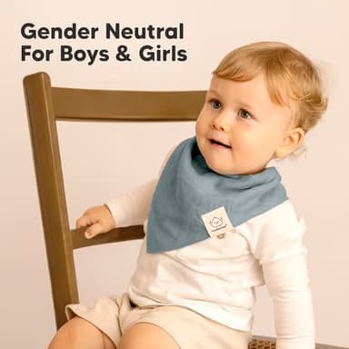 8-Pack Muslin Baby Bibs for Boys, Girls - Muslin Bandana Drool Bibs for Baby Girl & Boy, Drooling Newborn, Teething Toddler, Infant 0-36 Months, 100% Cotton Extra Absorbent & Soft (Mirage) - Image 6