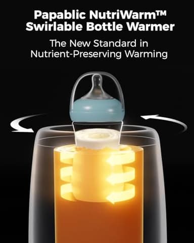 Papablic NutriWarm™ Swirlable Bottle Warmer – Advanced Nutrient-Preserving Warming Technology, Fast and Even Warming for Breastmilk & Formula, Precise Temperature Control, Easy to Use - Image 3