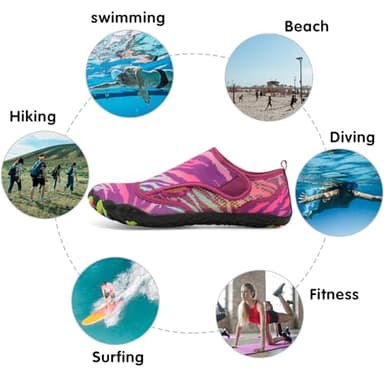 Womens and Mens Water Shoes Breathable Quick Dry Swim Pool Shoes Thicken Soles Barefoot Aqua Shoes for Beach Diving Hiking Water Sports 6.5 Women/4.5 Men - Image 6