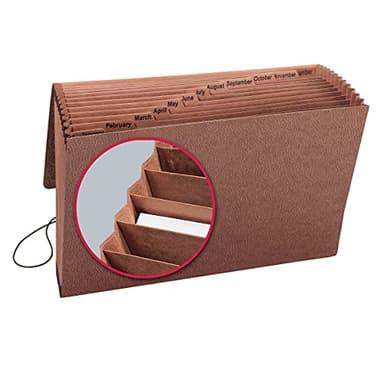 Smead TUFF Expanding File, 12 Pockets, Monthly (Jan.-Dec.), Flap and Cord Closure, Legal Size, Redrope (70390) - Image 5