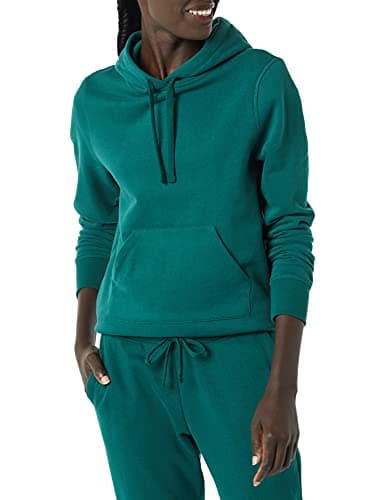 Amazon Essentials Women's Regular-Fit Fleece Pullover Hoodie (Available in Plus Size), Dark Green, Large - Image 1