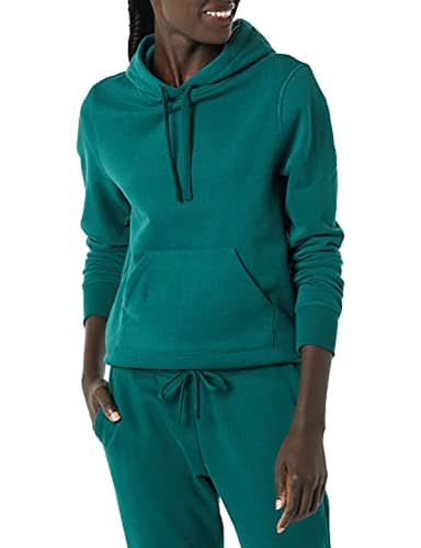 Amazon Essentials Women's Regular-Fit Fleece Pullover Hoodie (Available in Plus Size), Dark Green, Large - Image 1