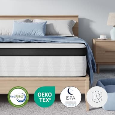 Avenco King Mattress, 12 Inch Medium Firm King Size Mattress in a Box, Hybrid Mattresses with Smarts™ Coil Pocket Springs for Motion Isolation, Strong Edge Support, CertiPUR-US Certified - Image 7