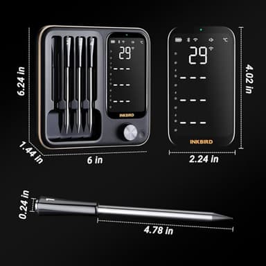 Wireless Meat Thermometer with 4 Probes, INKBIRD WiFi Meat Thermometer Digital Wireless for Rotisserie Grill Oven,Unlimited Range Dishwasher Waterproof Bluetooth Thermometer for iOS & Android - Image 9