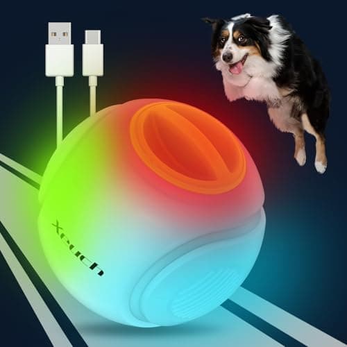 Xeuch Light Up Dog Balls, LED Dog Toy Ball Rechargeable, Bounce-Activated Durable Fetch Ball Grow in The Dark, Night Glowing Toy, Natural Rubber, Color Changing LED, 2.5 inches-Orange - Image 1