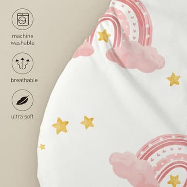Bassinet Sheets, Bassinet Sheets for Baby Boy and Girl, Bassinet Sheet Neutral, Fit for Rectangle, Round, Oval, Hourglass Mattress, Flexible for Different Bassinet Pad/Mattress 4 Pack - Image 4