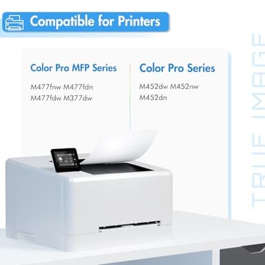 TRUE IMAGE Compatible 410A Toner Cartridge Replacement for HP 410A 410X 410 CF410A CF411A CF412A CF413A Color Laserjet Pro MFP M477fnw M477fdw M477fdn M452dn M452nw M477 Printer (4-Pack) - Image 2
