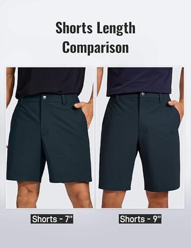 CRZ YOGA Men's All Day Comfy Golf Shorts - 7" Stretch Lightweight Flat Front for Casual Work with Pockets True Navy 33W x 7L - Image 5