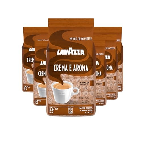 Lavazza Roasted Coffee Beans, Crema E Aroma, 2.20 lbs (Pack of 6) - Image 1