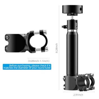 Starlink Mini Mount, Adjustable Starlink Mini Mount for RVs, Motorcycles, and Yachts, 360° Rotatable Aluminum Bracket, No Drill Installation, Roof Railing Mount Installation Range 0.88-1.04” - Image 6