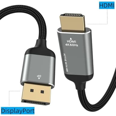 LEKVKM DisplayPort to HDMI Cable 6ft, DP to HDMI 4K@60Hz 1080P, Braided/Alum Shell/Optimal Chip Solution,Thunderbolt 2 to HDMI Cable for MacBook Air/Pro,Dock,Monitor,Projector and More - Image 7