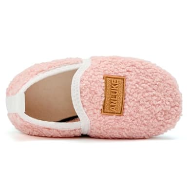 ANLUKE Kids Toddler Slippers Boys Girls Indoor House Shoes Non-Slip Slippers Socks Outdoor Warm Walking Shoes (Pink 18/19) - Image 4