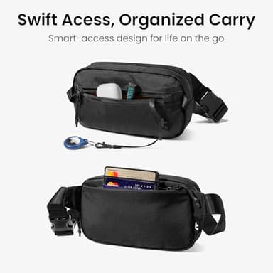 tomtoc 1.5L X-Pac Sling Bag with RFID Blocking, Crossbody Bag Minimalist Chest Shoulder Pack for Men/Women, Water-resistant Lightweight Casual Funny Pack for Travel, Daily Commute - Image 6