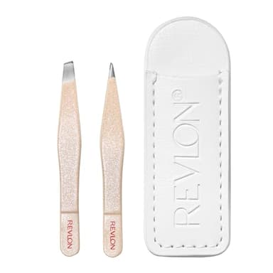 Revlon Designer Series Mini Tweezer Set, Hair Removal Tool Kit with Slant & Point Tips, Portable and Easy to Use, Made with Long Lasting Stainless Steel, 1 Count - Image 2