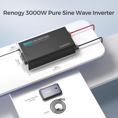 Renogy Inverter PUH, 3000W Pure Sine Wave Power Inverter with UPS Transfer Switch & Bluetooth, 12V DC to 120V AC Converter for RV, Truck, Home,Camping - 6000W Surge Power, Remote Monitoring - Image 8