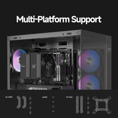 Iota A62 BK CPU Cooler,CPU Air Cooler with New Digital Display,6 Copper Heat Pipes,120MM FDB Fans,CPU Cooling Fans for AMD AM4/AM5,Intel LGA 115X/1200/1700/1851 - Image 7