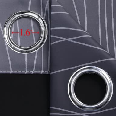 Estelar Textiler Thermal Insulated Blackout Curtains for Bedroom, Ombre Black and Greyish White Blackout Drapes for Living Room, Gradient Full Light Blocking Energy Saving Curtains, 52Wx96L, 2 Panels - Image 7