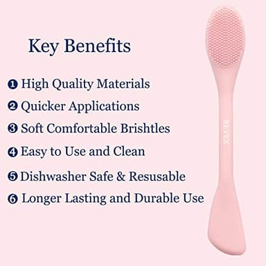 REVEX Silicone Face Mask Applicator,Face Scrubber,Lymphatic Drainage Massager,Pore Cleaning Brush,2Pcs Mask Applicator Tool for Facial Mud,Contour Face Brush for Lymphatic Drainage.(Pink+Gray) - Image 2