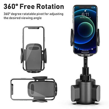 Phone Holders for Your Car, Cup Holder Phone Mount, Universal Adjustable Gooseneck Cup Holder Cradle Car Mount for iPhone 16/15/14/13/12/11/Pro Max/X/Xs/XsMax/8/8Plus,Samsung,Huawei,LG, Sony(Black) - Image 2