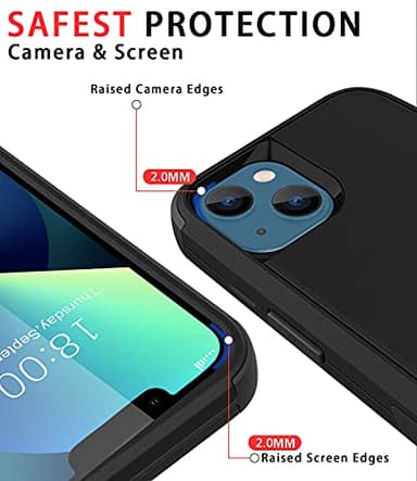 Diverbox for iPhone 13 Case [Shockproof] [Dropproof] [Dust-Proof],Heavy Duty Protection Phone Case Cover for Apple iPhone 13 (Black) - Image 3
