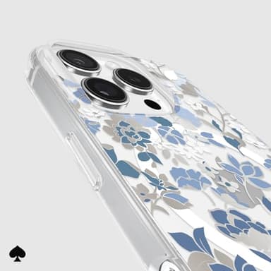 kate spade new york iPhone 16 Pro Case - Compatible with MagSafe - Designer Phone Case - Flowerbed Blue Gems - Image 7