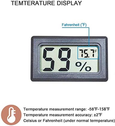 4-Pack Mini Digital Temperature Humidity Meters Gauge Indoor Thermometer Hygrometer LCD Display Fahrenheit (℉) for Reptile Tank,Jars,Guitar Case,Greenhouse, Garden, Cellar, Fridge, Closet - Image 3