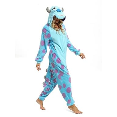 BGOKTA Halloween Animal Onesie Pajamas for Adults Costume Cosplay Homewear One Piece Blue Purple - Image 4