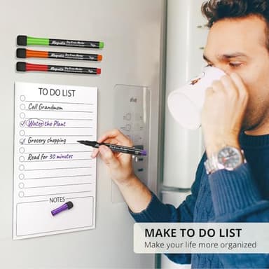 Magnetic Dry Erase Whiteboard Markers, 8 Count Colorful Fine Tip Thin Dry Erase Markers with Eraser for Home Office School Supplies-Brilliant - Image 7