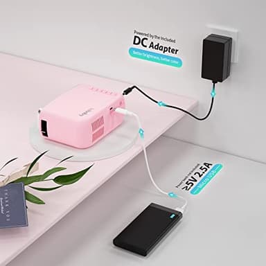 ksbaby Mini Projector for Outdoor Portable Projectors, SmartPhone Screen Can be Mirrored to The Projector Through a Data Cable, Movies-Projector Compatible with HDMI, USB, Type-C, Laptop, TV Stick - Image 7