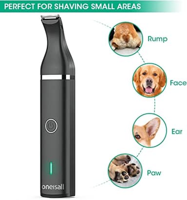 oneisall Dog Clippers with Double Blades,Cordless Small Pet Hair Grooming Trimmer,Low Noise for Trimming Dog's Hair Around Paws, Eyes, Ears, Face, Rump (Black) - Image 5