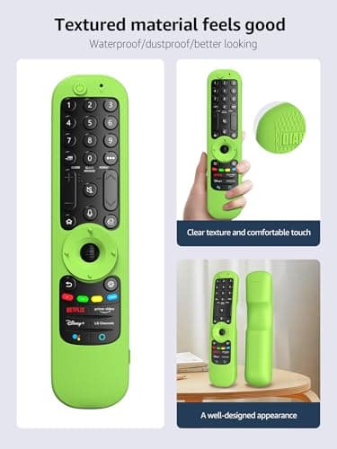 (Glow-Green) Shockproof Case for LG AN-MR21GA / AN-MR21GC 2021 Remote Control, Anti-Slip Protective Cover for LG MR22GA MR22GN Magic Remote 2022 Case Sleeve Holder Protector Skin - Image 2