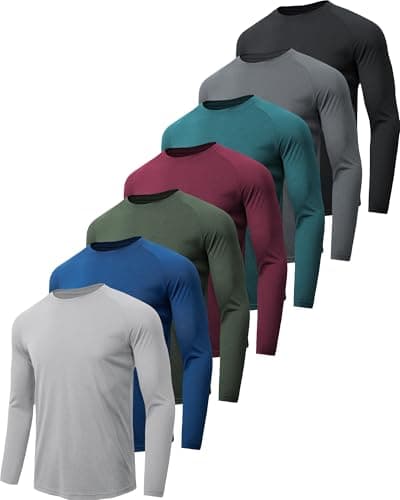 MLYENX 7 Pack Long Sleeve Shirts for Men UPF 50+ UV Sun Protection Quick Dry Moisture Wicking Workout Tee Shirts 2XL - Image 1
