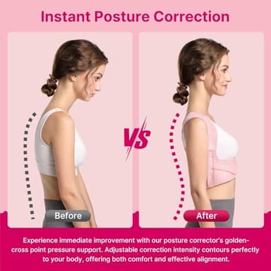 Fit Geno Posture Corrector for Women: Adjustable Lightweight Upper Back Brace for Neck Shoulder & Upper Back Pain Relief - Improve Posture Correct Hunchback Slouching Kyphosis Invisible Under Clothes (XS/S Under Bust 26"-37") - Image 2