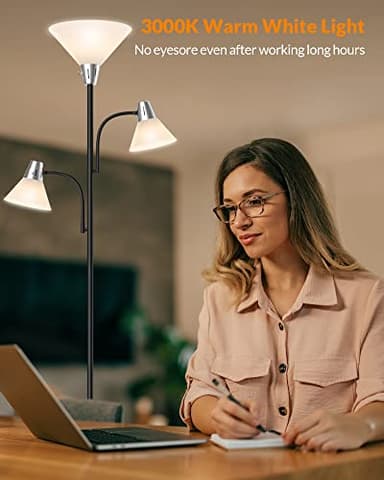 LEPOWER Floor Lamp, Standing Lamp with Replaceable 3000K Energy-Saving, Lamp for Living Room with Adjustable Reading Lights, Modern Bright Floor Lamp for Bedroom, Living Room, Office - Image 6
