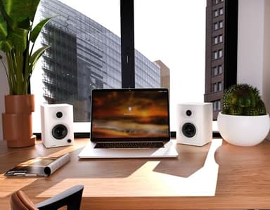 NL HOME PC Speakers for Desktop, 60W Max Output Compact Gaming Computer Speakers, Bluetooth 5.3/Aux-in Connectivity, Rich Bass Sound for Desktop, Laptop, Monitor - White - Image 5