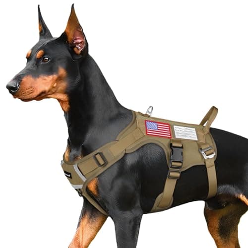 FAYOGOO Tactical Dog Harness for Large Dogs - Mesh Breathable Dog Harness Escape Proof with Handle - No Pull Military Service Dog Vest with Removable Patches for Walking,Training,Hiking - Image 1