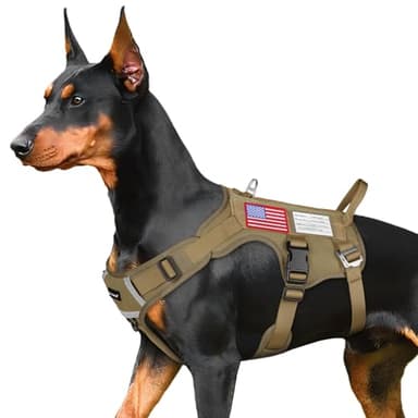 FAYOGOO Tactical Dog Harness for Large Dogs - Mesh Breathable Dog Harness Escape Proof with Handle - No Pull Military Service Dog Vest with Removable Patches for Walking,Training,Hiking - Image 1