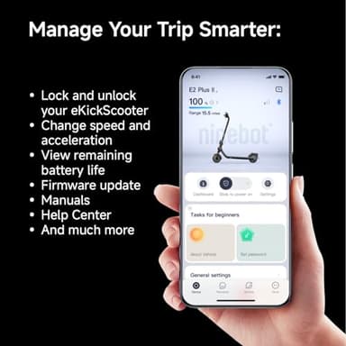 Segway Ninebot E2 Plus II Electric Scooter, 15.5 MPH, 16 Miles Max Range, Front Suspension, 8.1" Shock-Absorbing Tires, Dual Brakes, Scooter for Adults, UL-2272 2271 Certified - Image 13