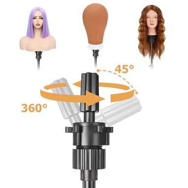 Pet Baby Mannequin Head Stand, Adjustable Wig Stand, Reinforced Metal Mannequin Head Stand for Cosmetology Hairdressing Training - Image 4