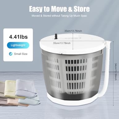 2 in 1 Manual Washer & Dryer, Multifunctional Mini Portable Washing Machine, Removable Compact Washer Spin Dryer, Use for Foldable Apartments, Camping,Travel, Indoors or Outdoors. - Image 3